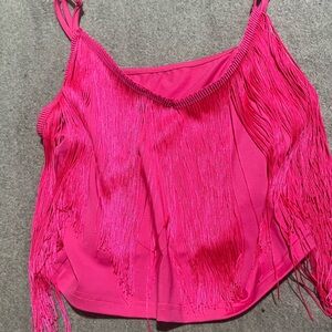 Shein Pink Frilled Crop Top